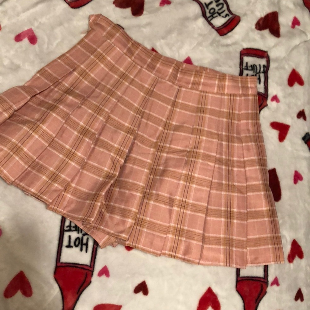 School girl tennis skirt skort pink plaid